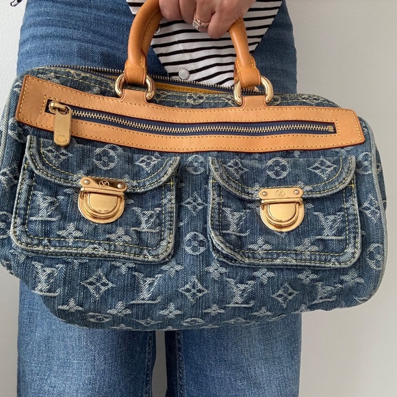 Louis Vuitton Monogram Denim Neo Speedy Handbag in Blue - Picture 5 of 10